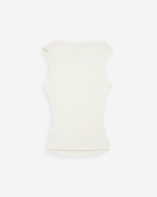 Top sans manches drapé ivoire Valley