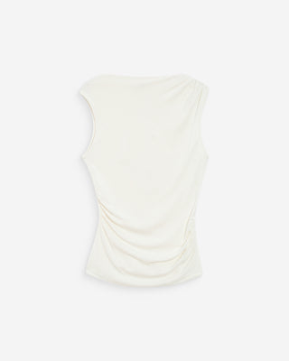 Top sans manches drapé ivoire Valley