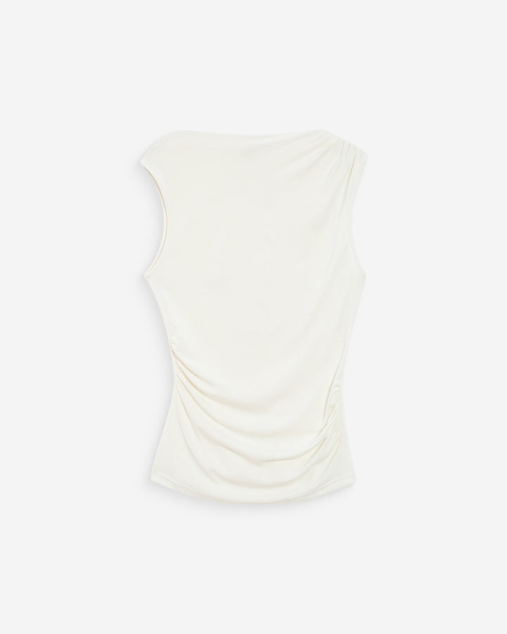 Top sans manches drapé ivoire Valley