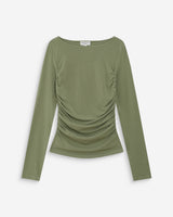 Top de manga larga drapeado sauge Valeda