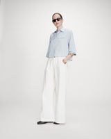 Chemise courte à rayures ciel Voice