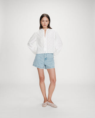 Blouse broderie anglaise ivoire Vandita