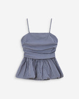 Top péplum ajusté marine Valo