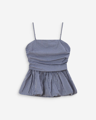 Top péplum ajusté marine Valo