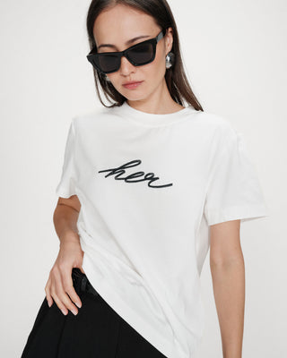 T-shirt en coton manches courtes ivoire Vanders