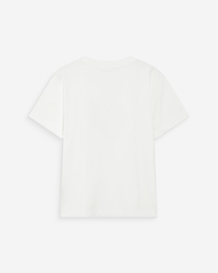 Camiseta de algodón con mensaje ivoire Vanders