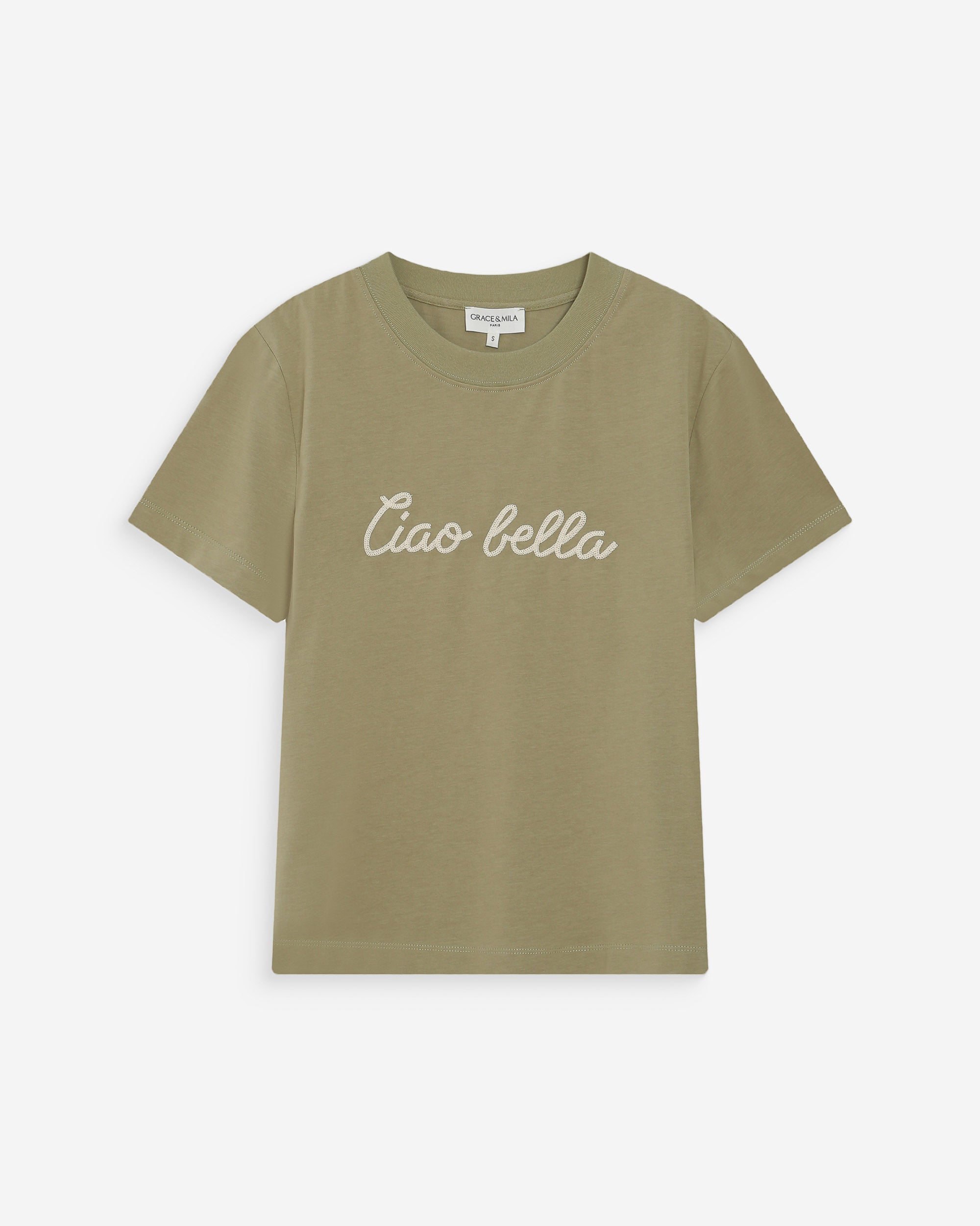 Camiseta de algodón con mensaje sauge Vanders