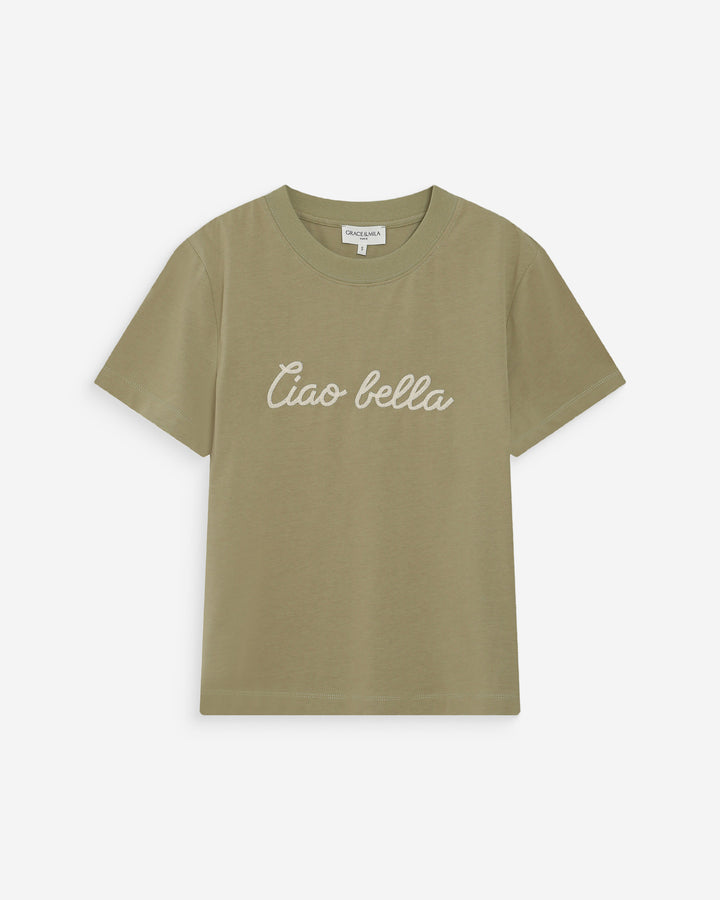 Camiseta de algodón con mensaje sauge Vanders