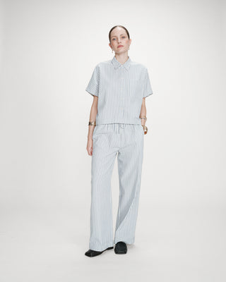 Chemise large à rayures bleuet Vercia