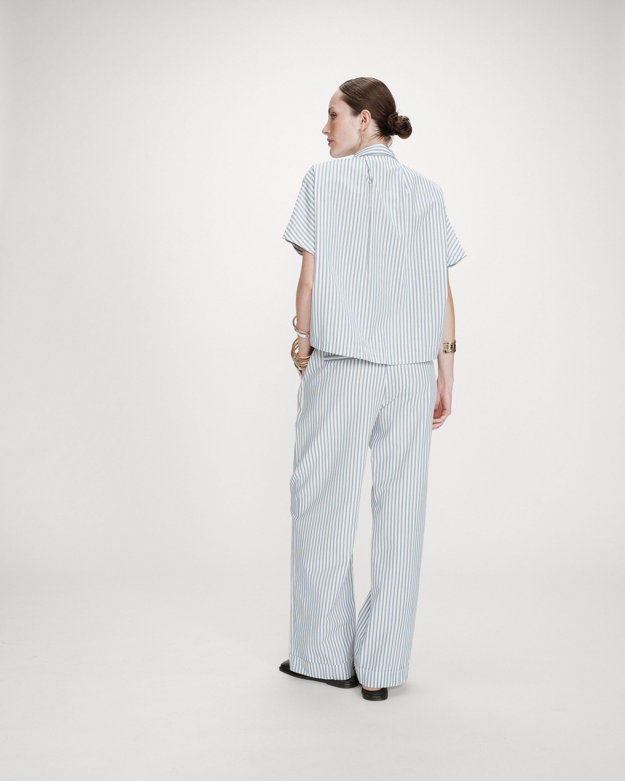 Chemise large à rayures bleuet Vercia