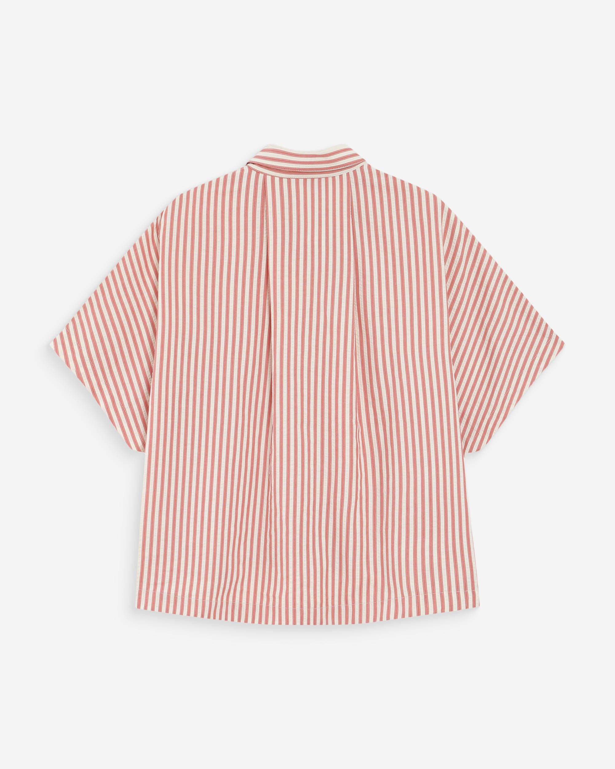 Chemise large à rayures corail Vercia