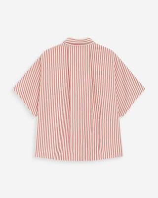 Chemise large à rayures corail Vercia