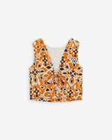 Top recto estampado cognac Venise