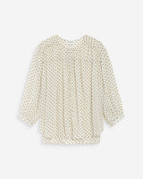 Blouse bouffante à pois ivoire Valianna