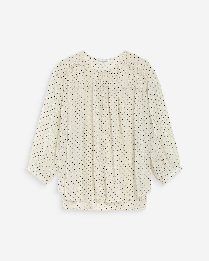 Blusa amplia de lunares ivoire Valianna