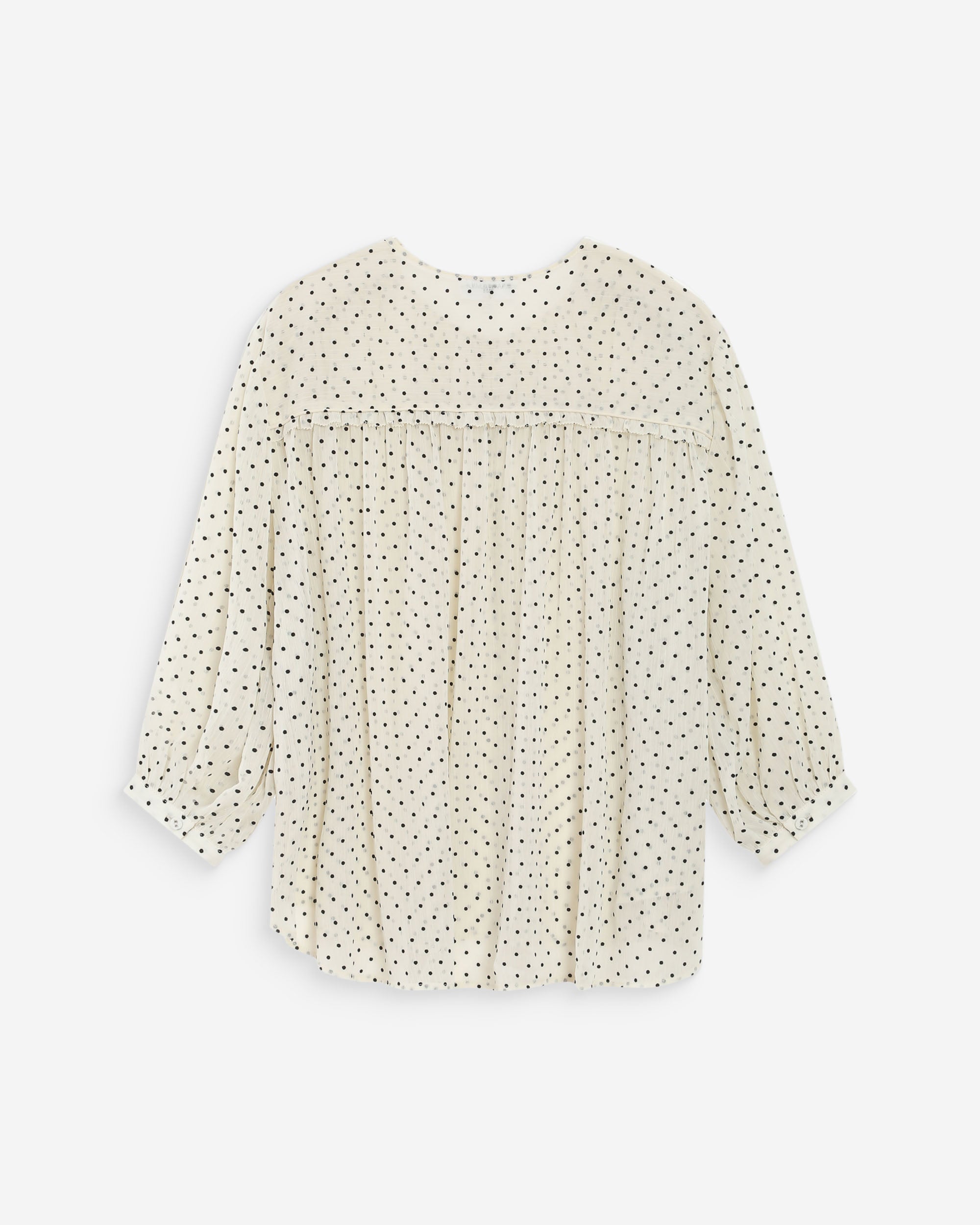 Blouse bouffante à pois ivoire Valianna