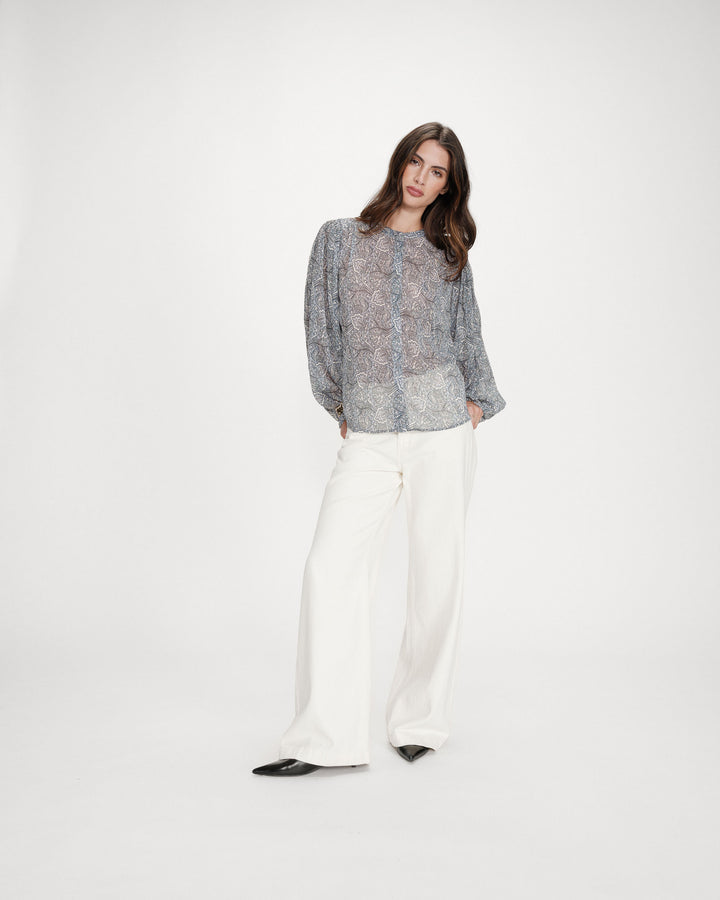 Blusa estampada bohemia ciel Vertueuse