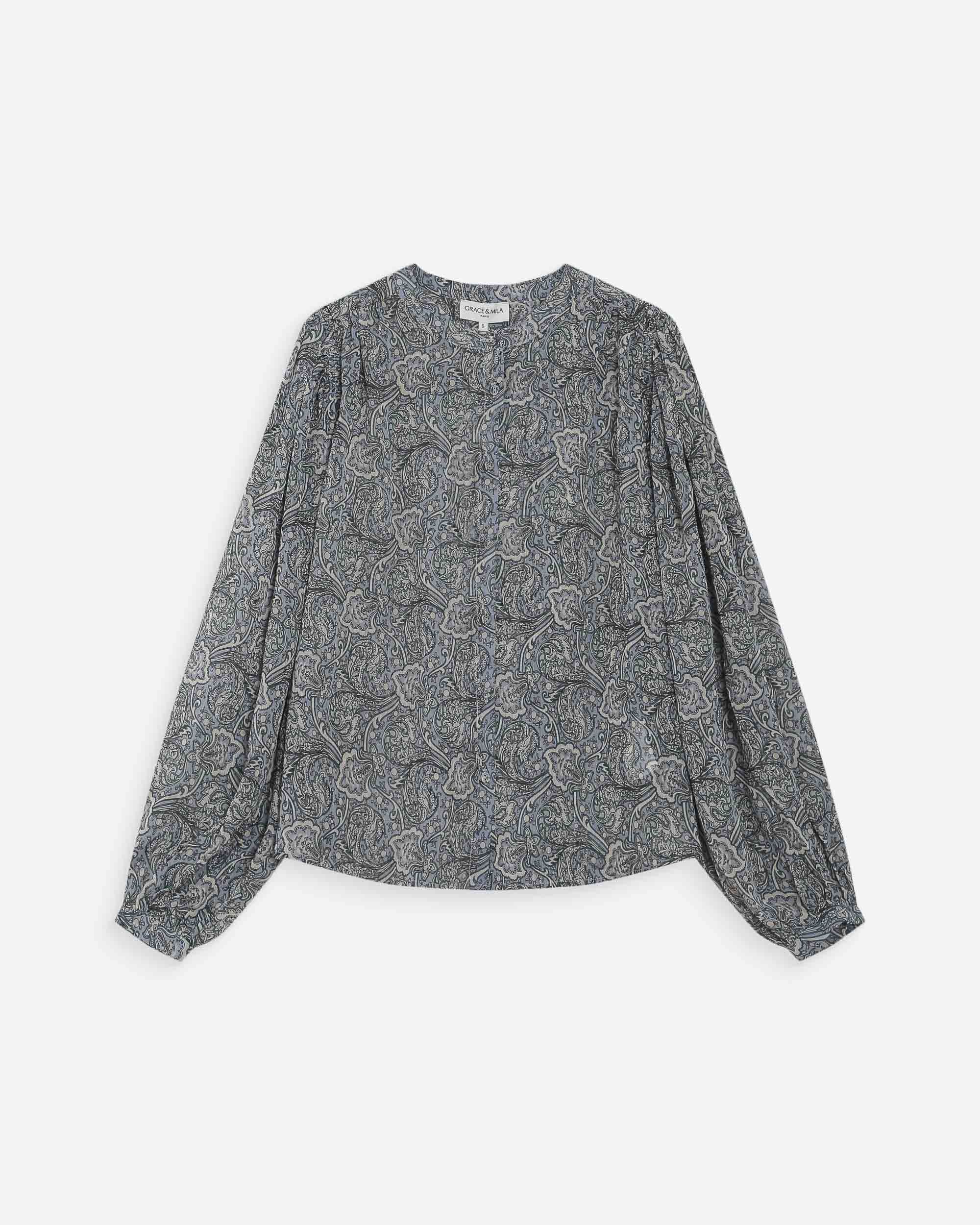 Blouse imprimée ciel Vertueuse