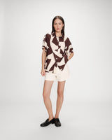 Chemise courte imprimée chocolat Veil