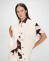 Chemise courte imprimée chocolat Veil