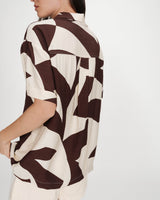 Chemise courte imprimée chocolat Veil