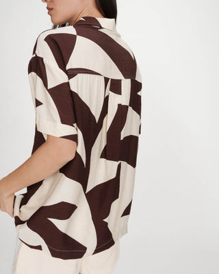 Chemise courte imprimée chocolat Veil
