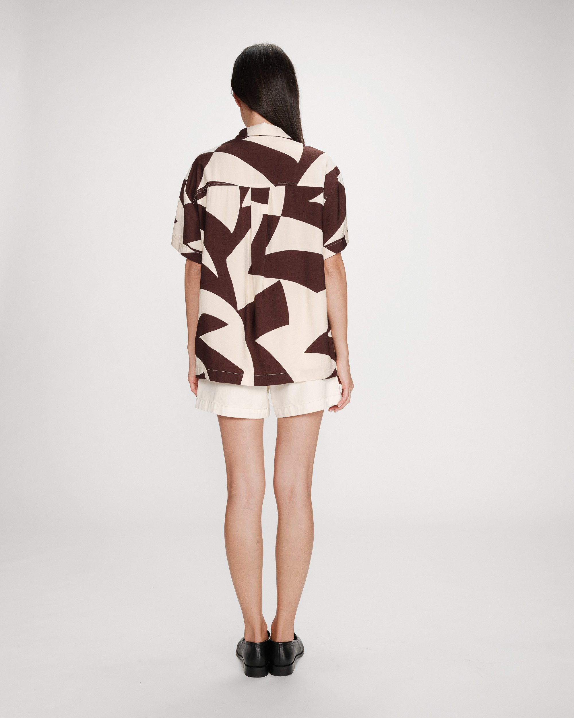 Chemise courte imprimée chocolat Veil