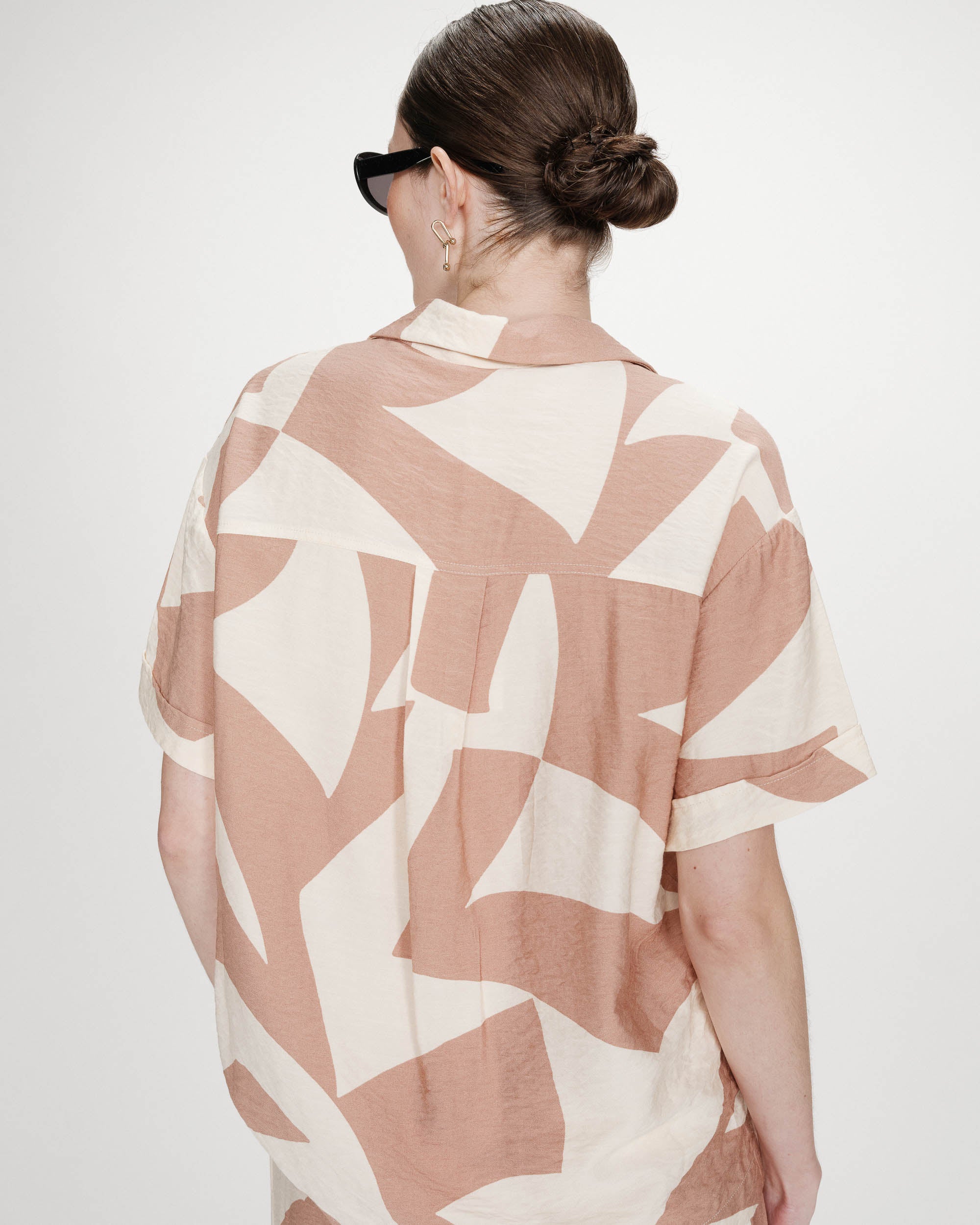 Chemise courte imprimée mocha Veil