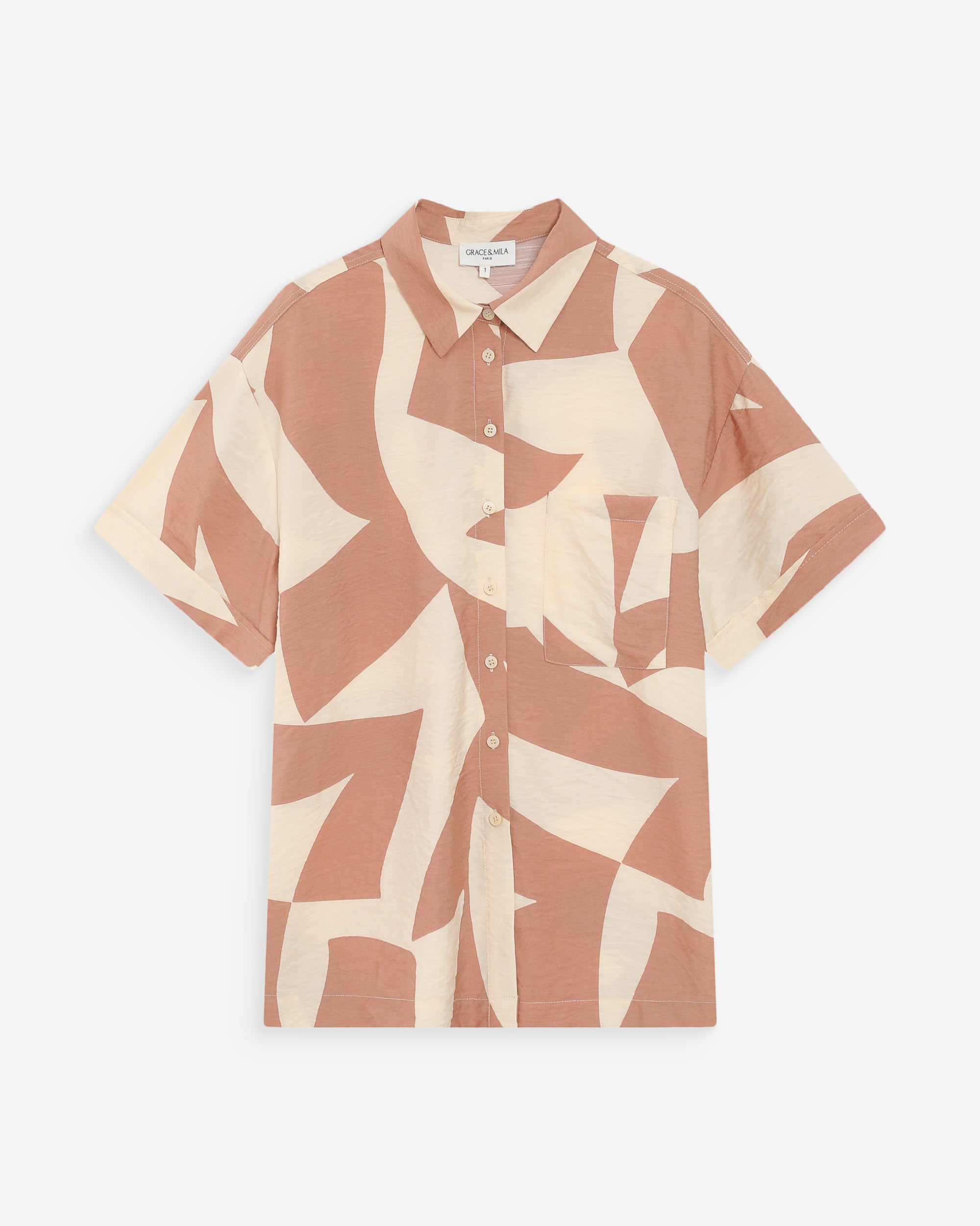 Chemise courte imprimée mocha Veil