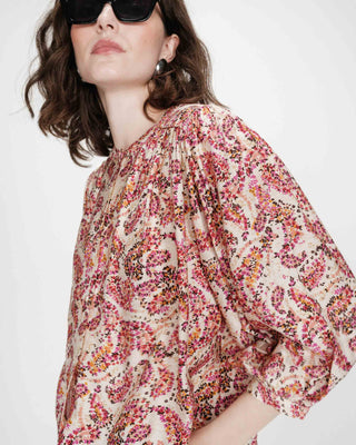 Blouse imprimée florale peche Vezia