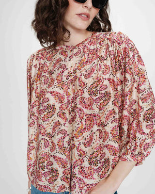 Blouse imprimée florale peche Vezia