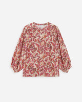 Blusa amplia floral mangas abullonadas peche Vezia