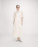 Chemise droite en dentelle ecru Vendel