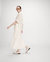 Chemise droite en dentelle ecru Vendel