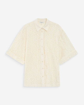 Chemise droite en dentelle ecru Vendel