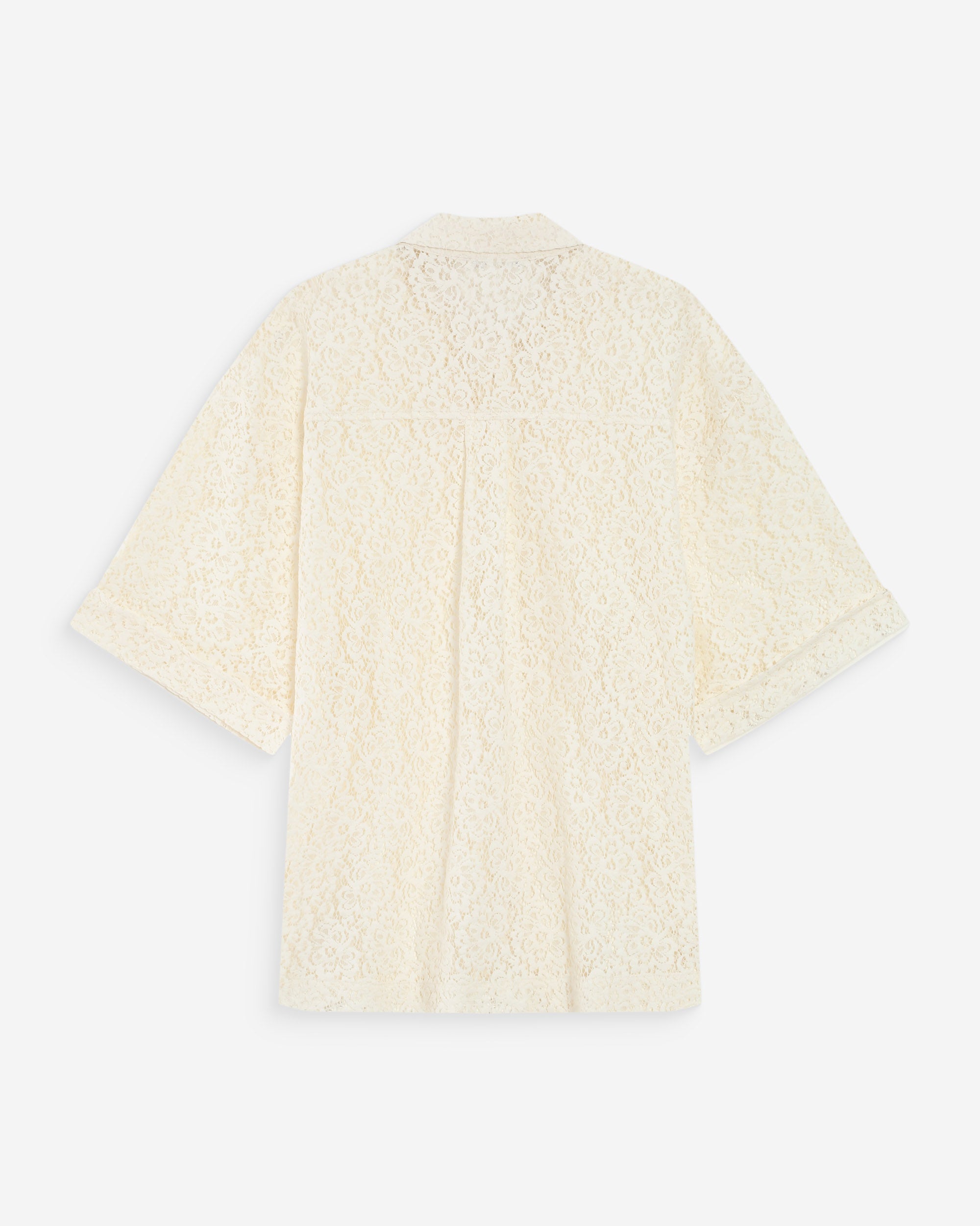 Chemise droite en dentelle ecru Vendel