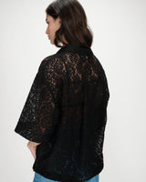 Chemise droite en dentelle noir Vendel