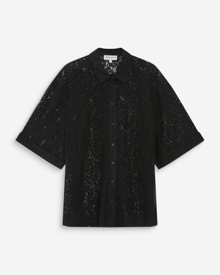 Chemise droite en dentelle noir Vendel