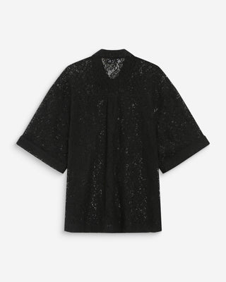 Chemise droite en dentelle noir Vendel