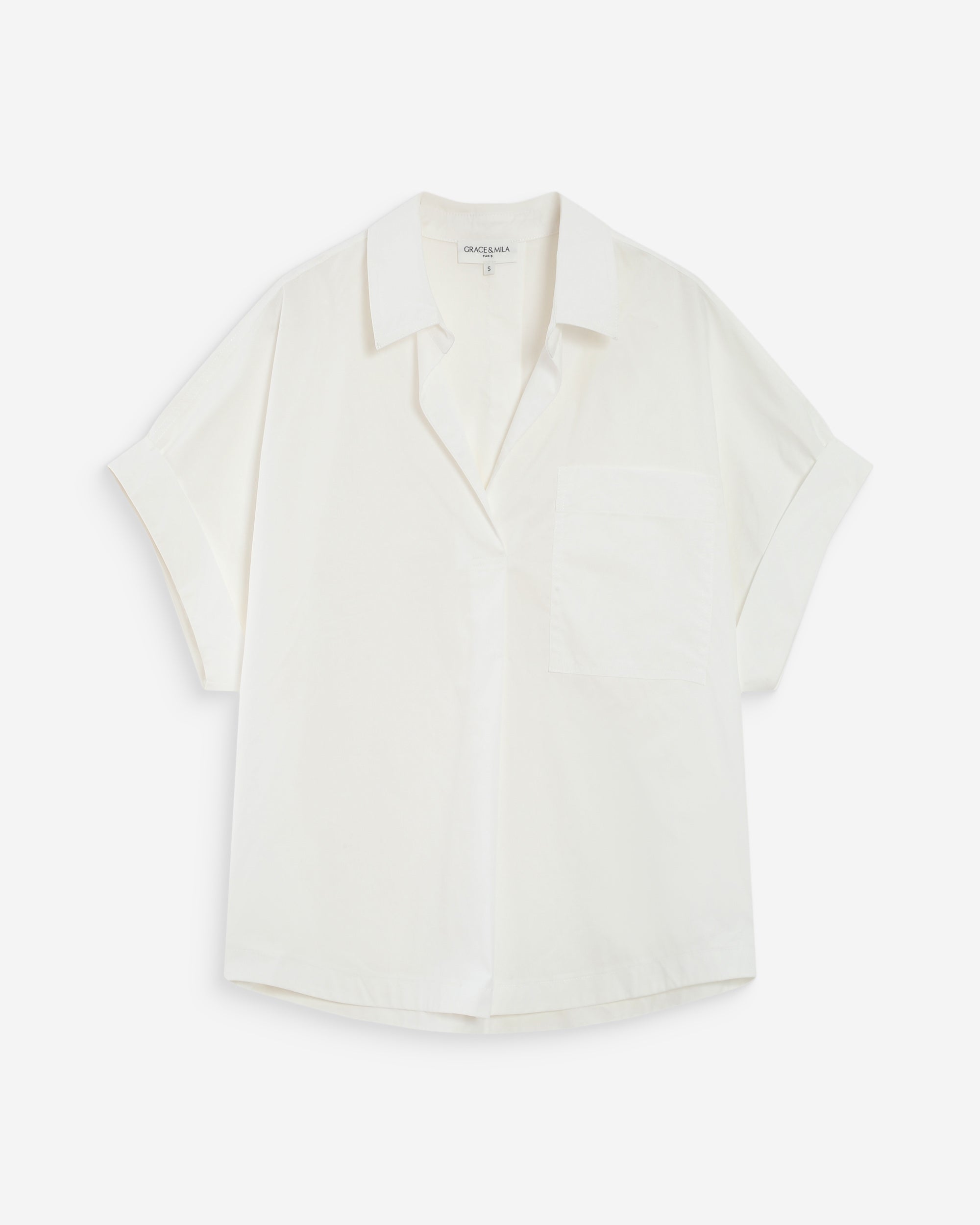 Blouse large en coton ivoire Versigny