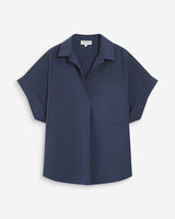 Blouse large en coton marine Versigny