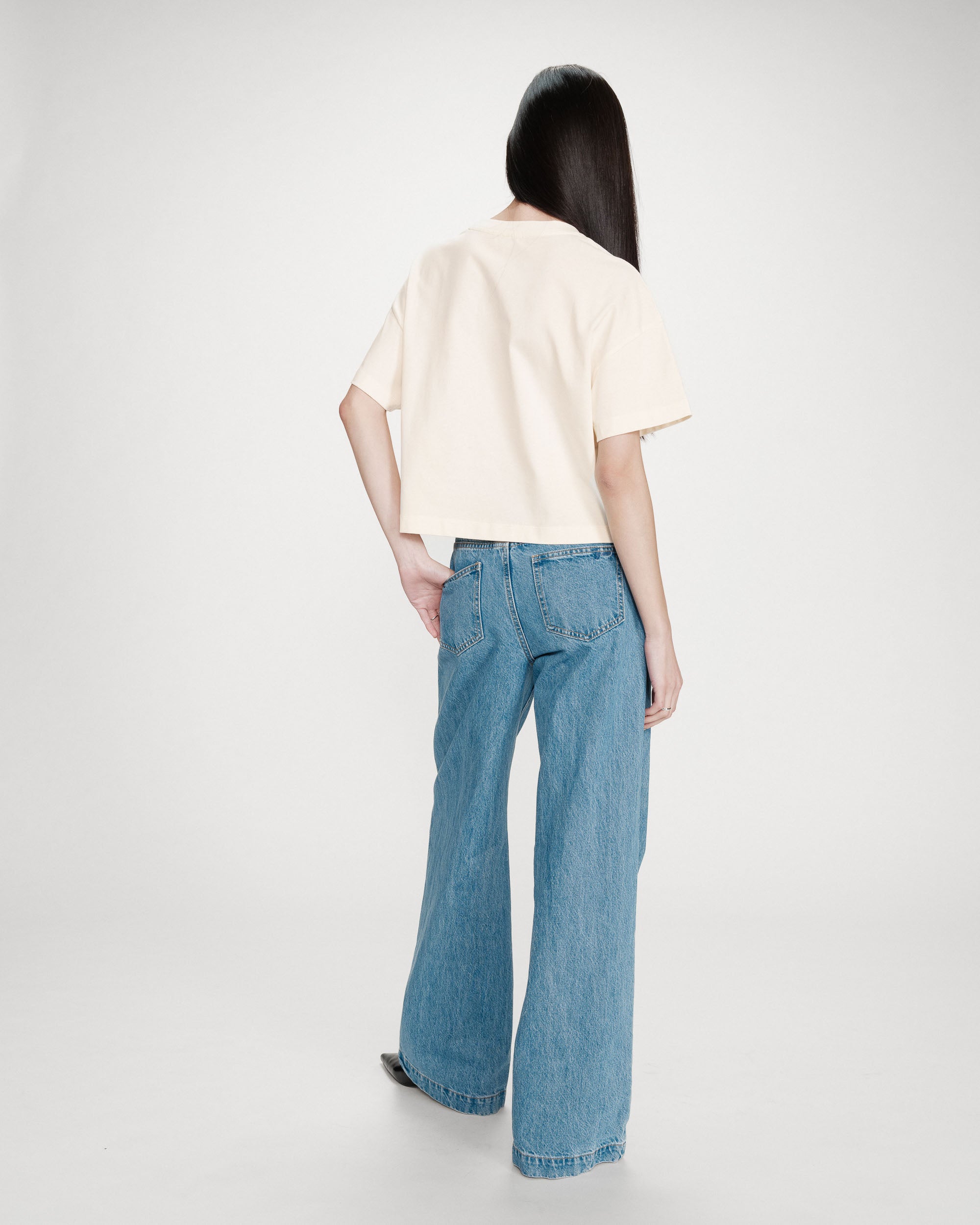 Top oversize à message ecru Voss