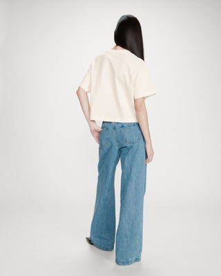 Top oversize à message ecru Voss