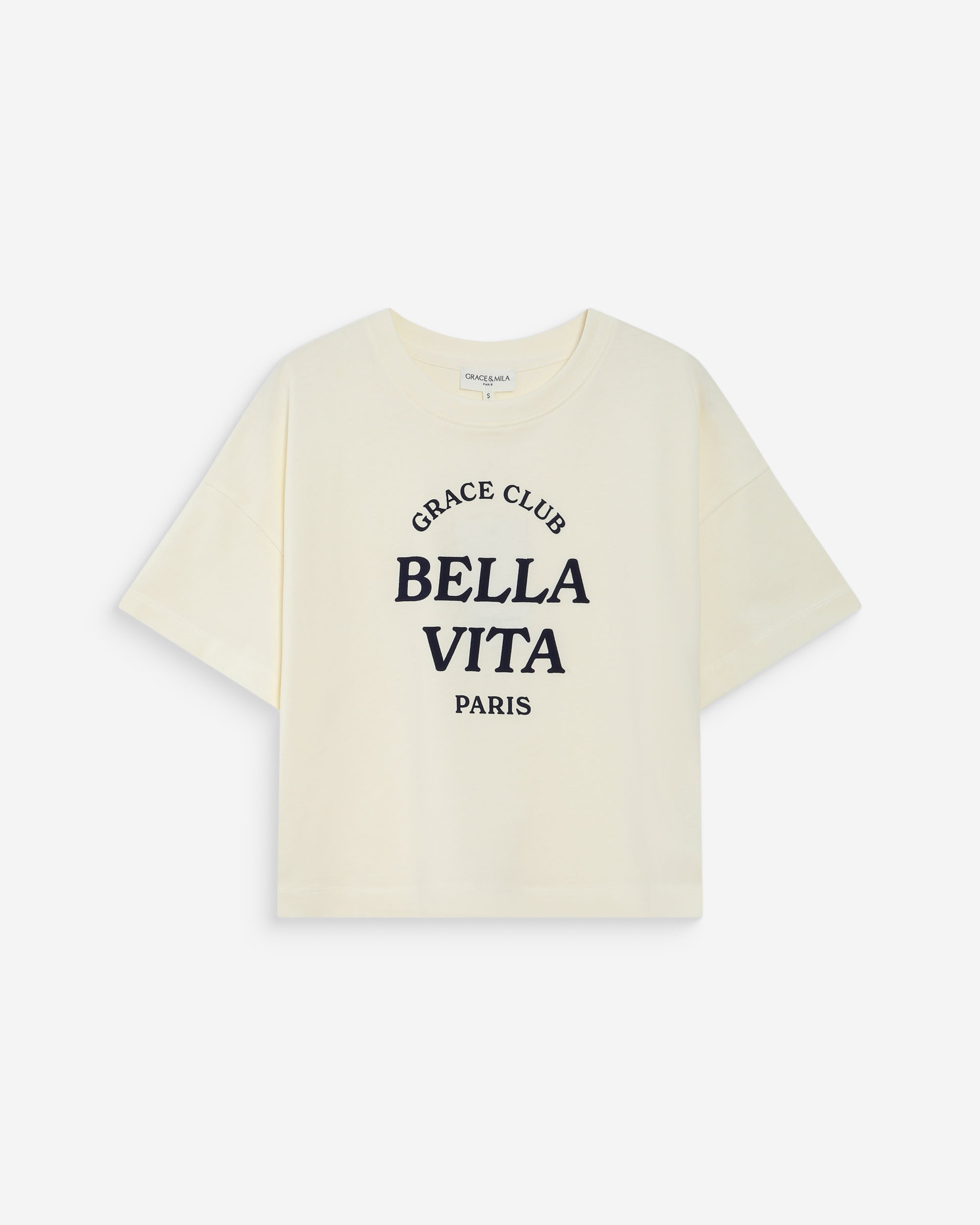 Top oversize à message ecru Voss