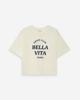 Oversized cotton slogan top ecru Voss