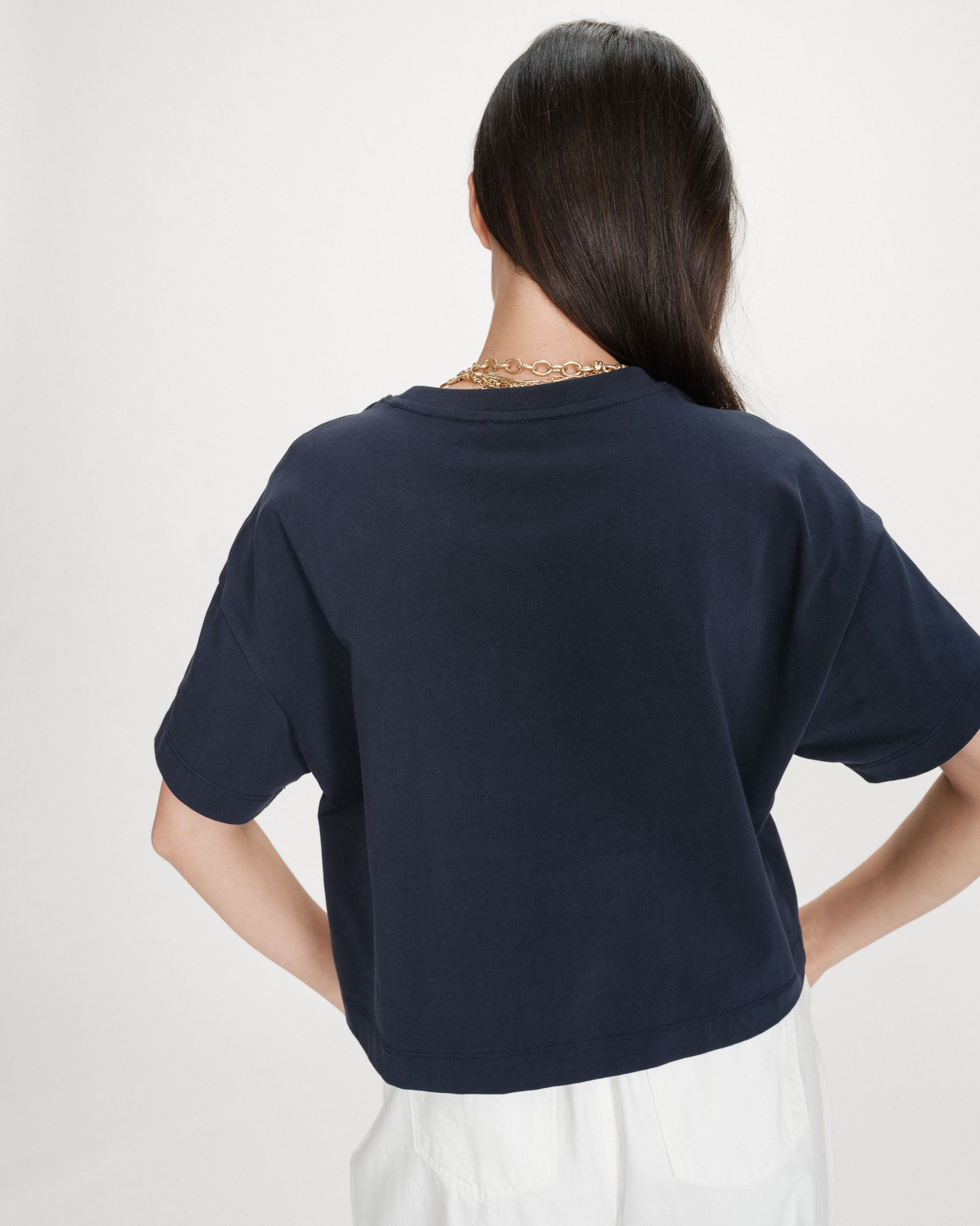 Top oversize à message marine Voss