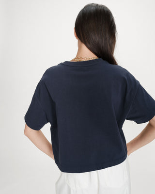 Top oversize à message marine Voss