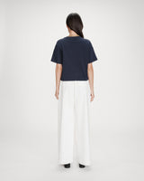 Top oversize en coton message imprimé marine Voss