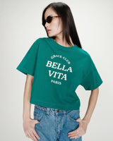 Top oversize à message vert Voss