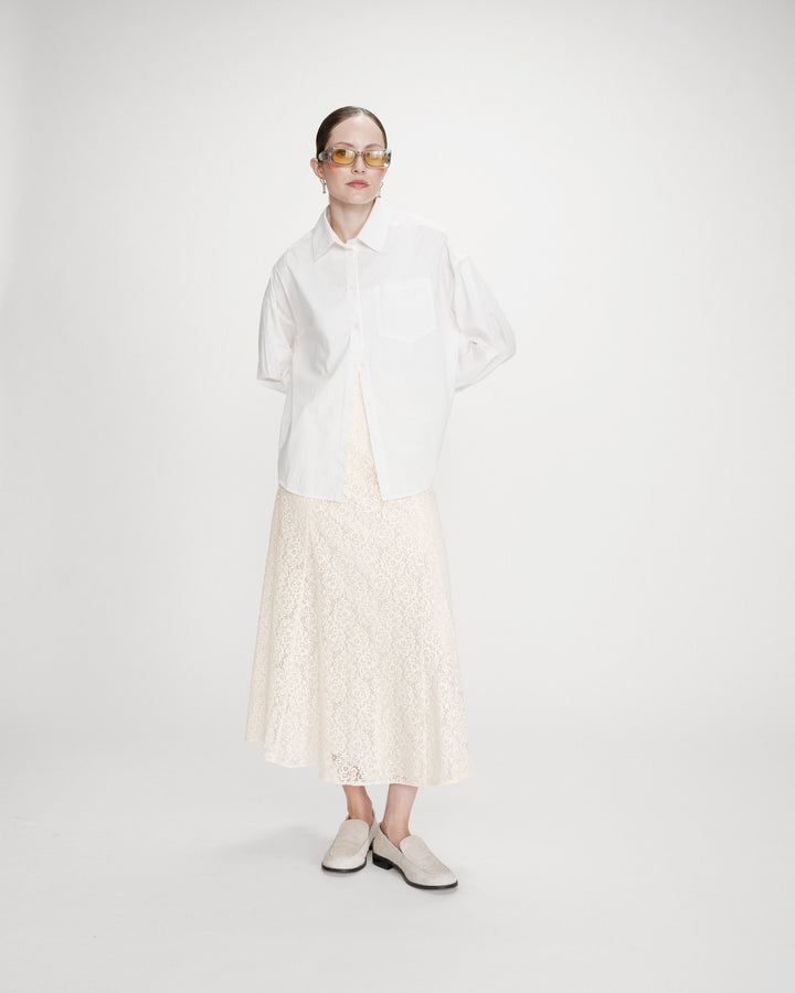 Chemise oversize en coton ivoire Valerie